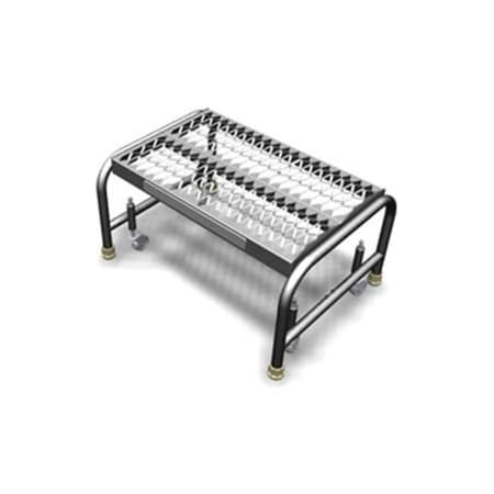 Tri Arc Manufacturing 1 Step Mobile Aluminum Step Stand w/ Grip Strut Top Step & 24"W Platform - WLAR001245 WLAR001245